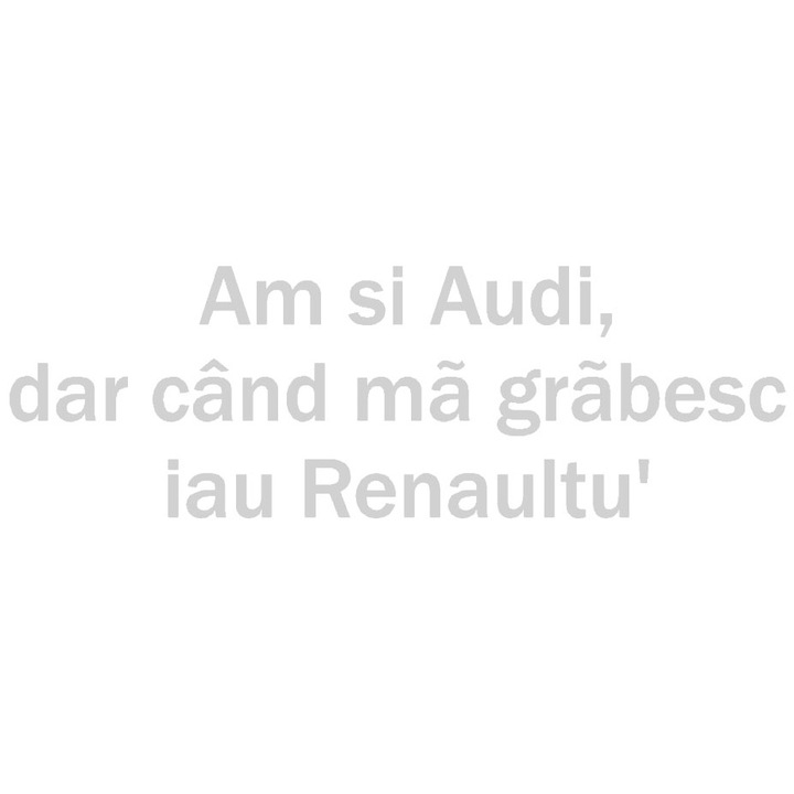 Sticker decorativ auto, Audi-Renault, 20x6 cm, alb