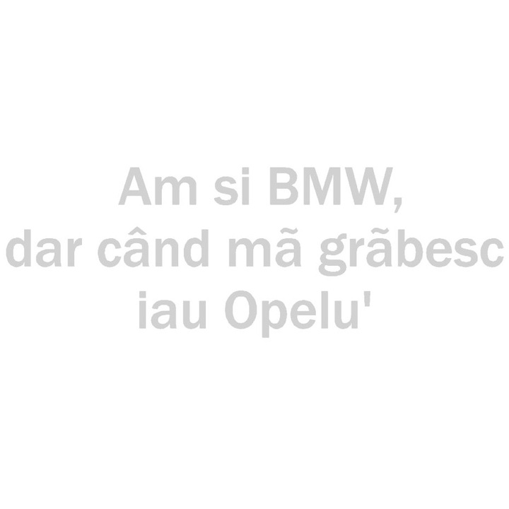 Sticker decorativ auto, Bmw-Opel, 20x6 cm, alb
