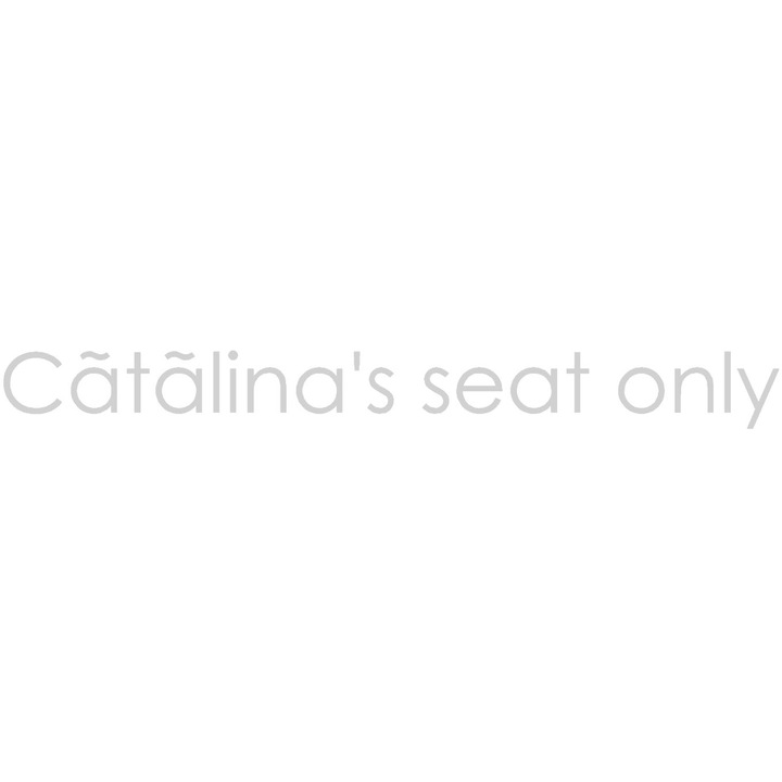 Sticker decorativ auto, Catalina's seat only, 25x2 cm, alb
