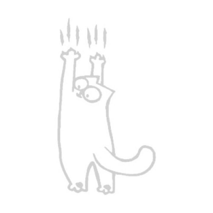 Sticker decorativ auto, Cattt, 8x15 cm, alb