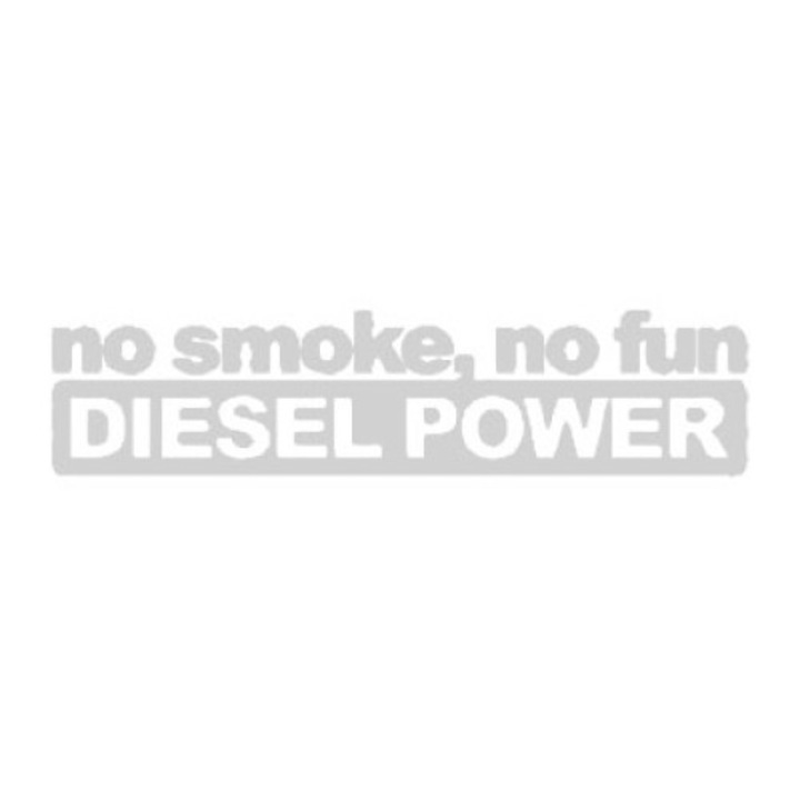 Sticker decorativ auto, Diesel power, 18x4 cm, alb