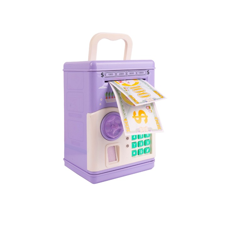 Pusculita pentru copii tip seif, 22, 2 x 14, 5 x 13, 5 cm, MalPlay 111520