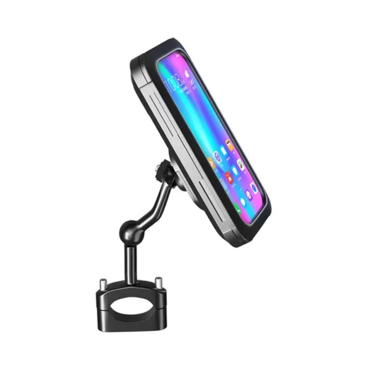Suport de telefon, reglabil, cu protector, impermeabil, pentru bicicleta, motocicleta, rotatie 360º
