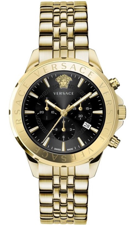 Мъжки часовник Versace VEV602 Quartz, 44 мм, 5ATM, Черен