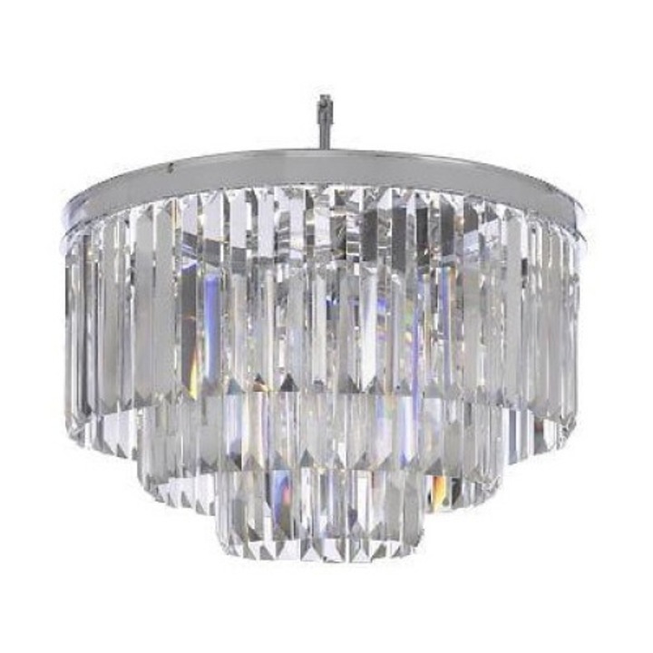 Candelabru Iluminare Hereford Cromat cu Cristale, 50cm