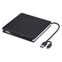 DVD writer extern, NUODWELL, USB 3.0, CD, DVD +/-, RW, SD, Cablu tip C, Compatibil laptop, PC, Desktop, Mac Book, Windows 10/8/7, Linux OS, Negru