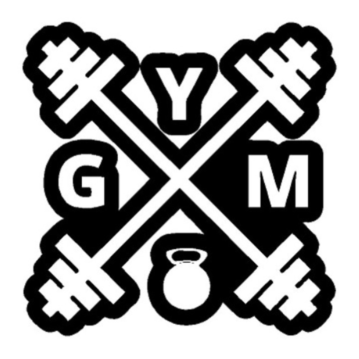 Sticker decorativ perete / geam, gymm, 15x15 cm, negru