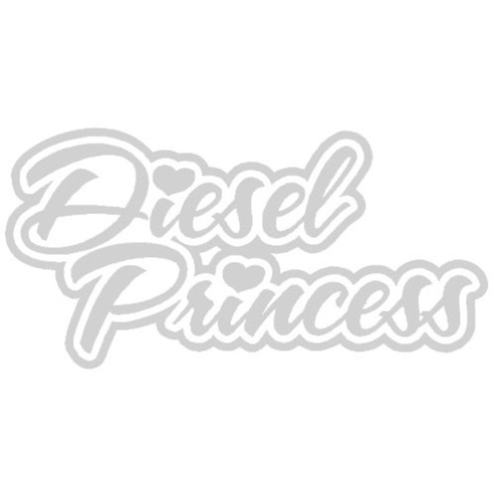 Sticker decorativ auto, Diesel princess, 15x7 cm, alb