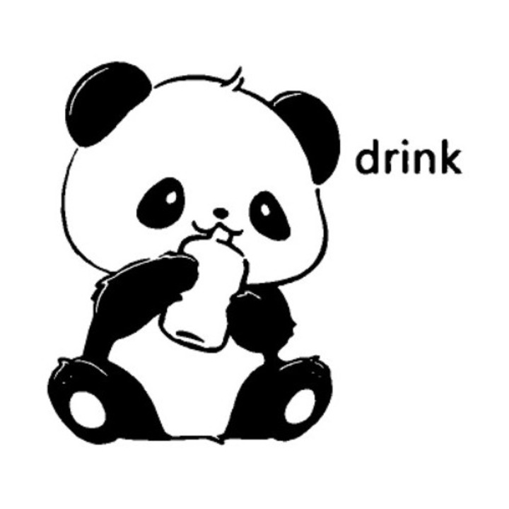 Sticker decorativ auto, Panda fuel, 10x9 cm, negru
