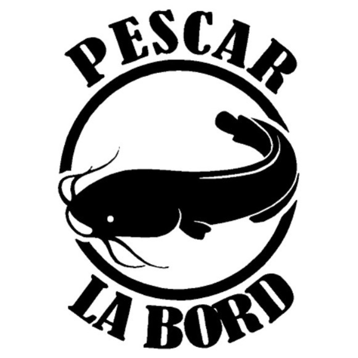 Sticker decorativ auto, Pescar la bord, 13x18 cm, negru