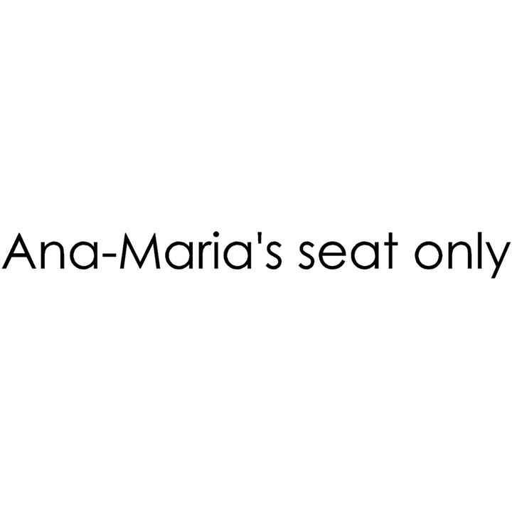 Sticker decorativ auto, Ana-Maria's seat only, 25x2 cm, negru
