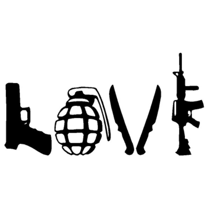 Sticker decorativ perete / geam, Army lover, 20x10 cm, negru