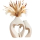 Set de 2 Vaze Ceramice Albe in Forma de Inima, Stil Nordic, Obiecte Decorative Minimaliste Elegante pentru Nunta, Dining, Living, Birou, Casa