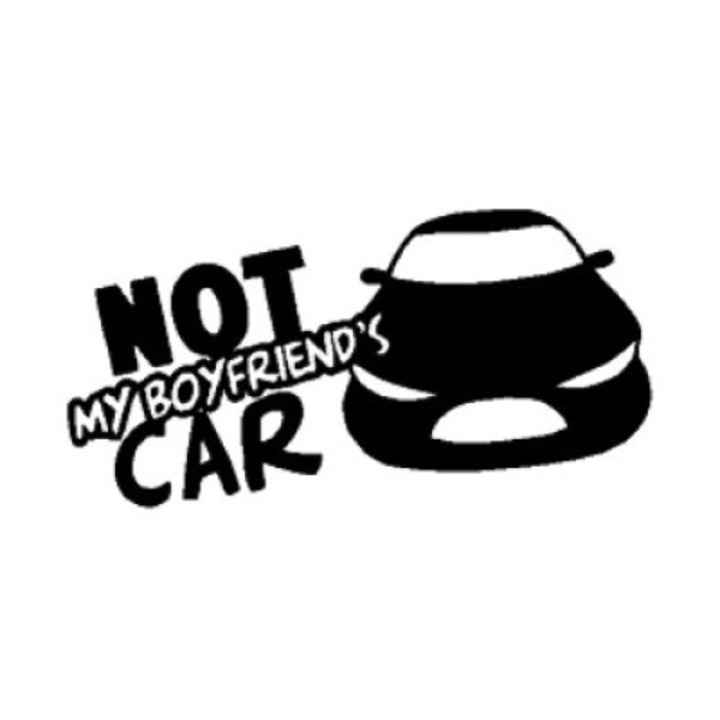 Sticker decorativ auto, Not my bf car, 18x9 cm, negru