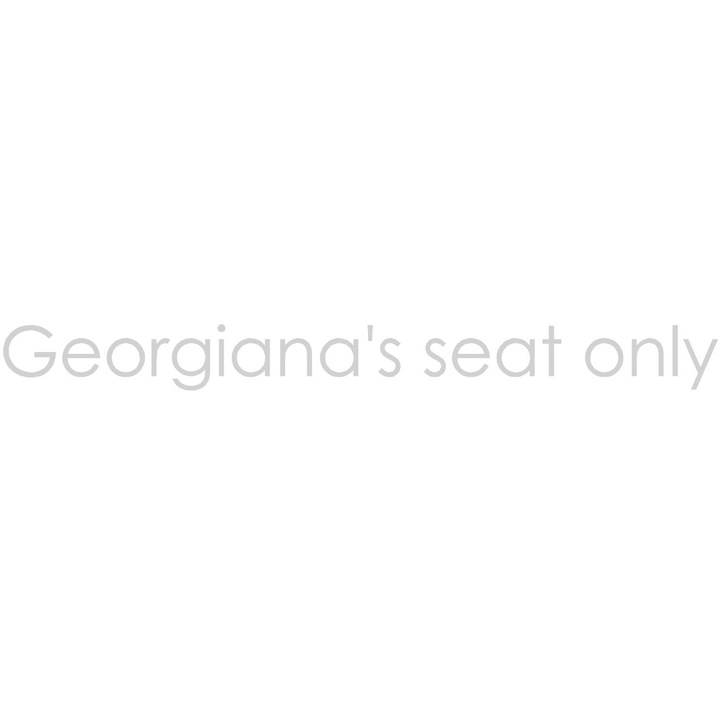 Sticker decorativ auto, Georgiana's seat only, 25x2 cm, alb