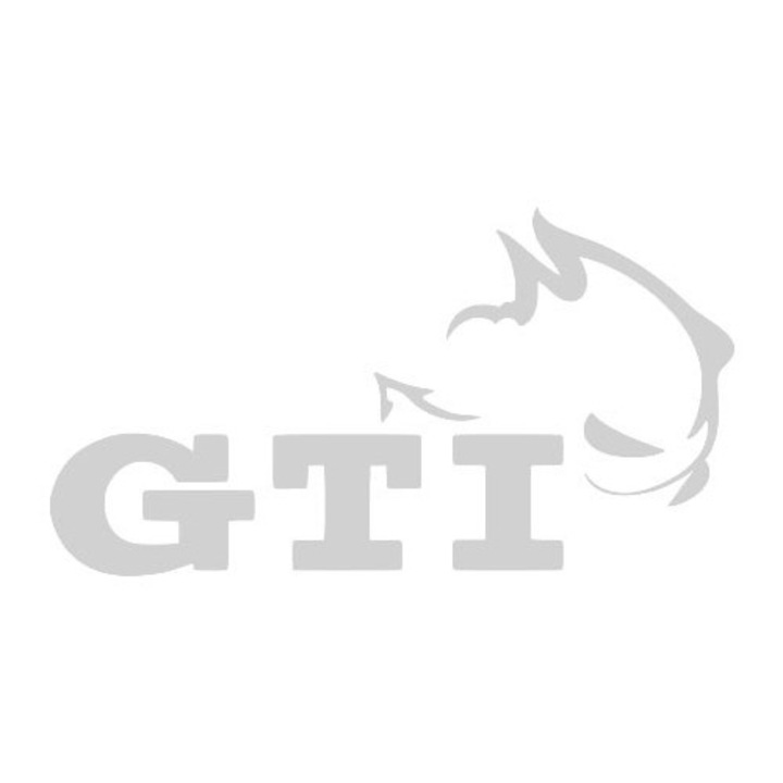 Sticker decorativ auto, GTI, 17x9 cm, alb