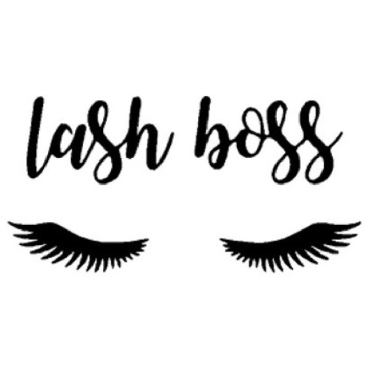 Sticker decorativ perete / geam, Lash boss, 15x7 cm, negru