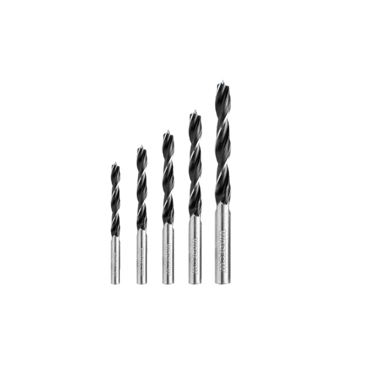 Set 5 burghie spirala pentru lemn Wadfow, 3, 4, 5, 6, 8 mm