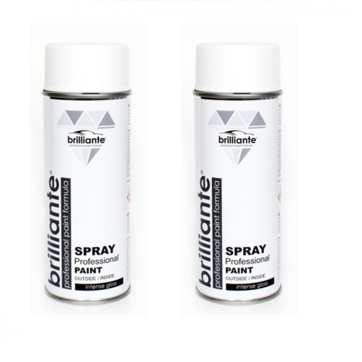 2 db Brilliante Pure White spray festék RAL 9010 400 ml csomag