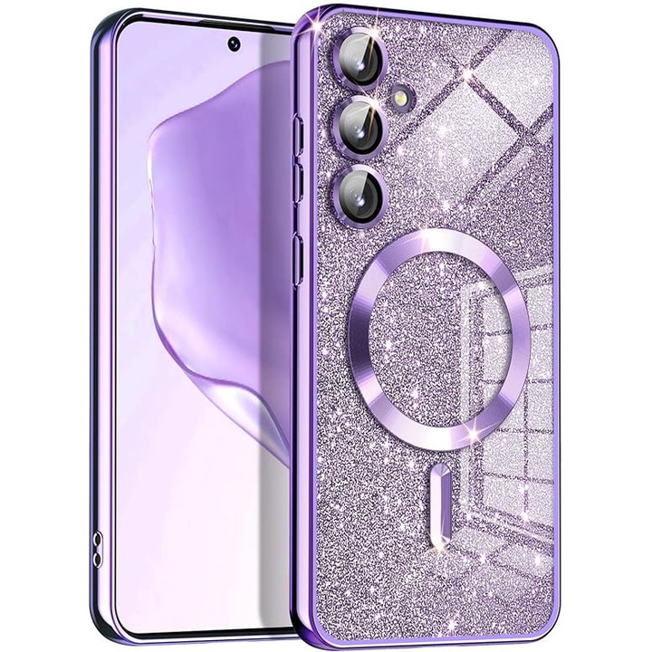 Husa pentru Samsung Galaxy S21 5G, V90, Poliuretan, Violet Deschis