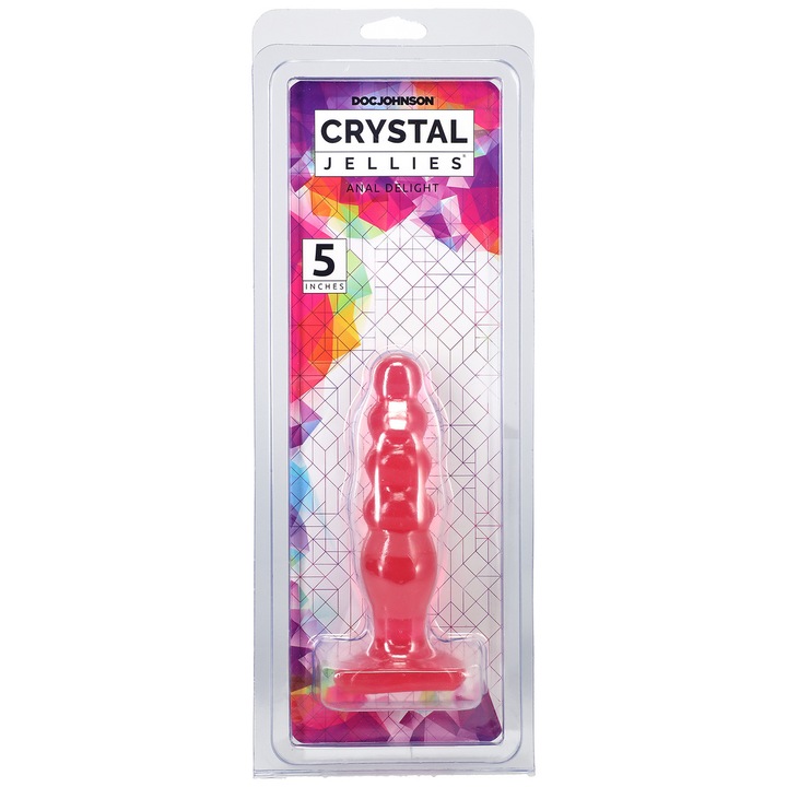 Анална тапа, Doc Johnson Crystal Jellies Anal Delight, 12 см, Многоцветна