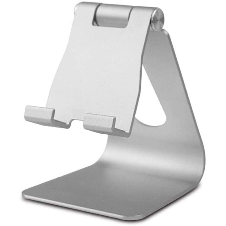 Suport telefon/tableta, ajustabil, argintiu, 4-8 inch