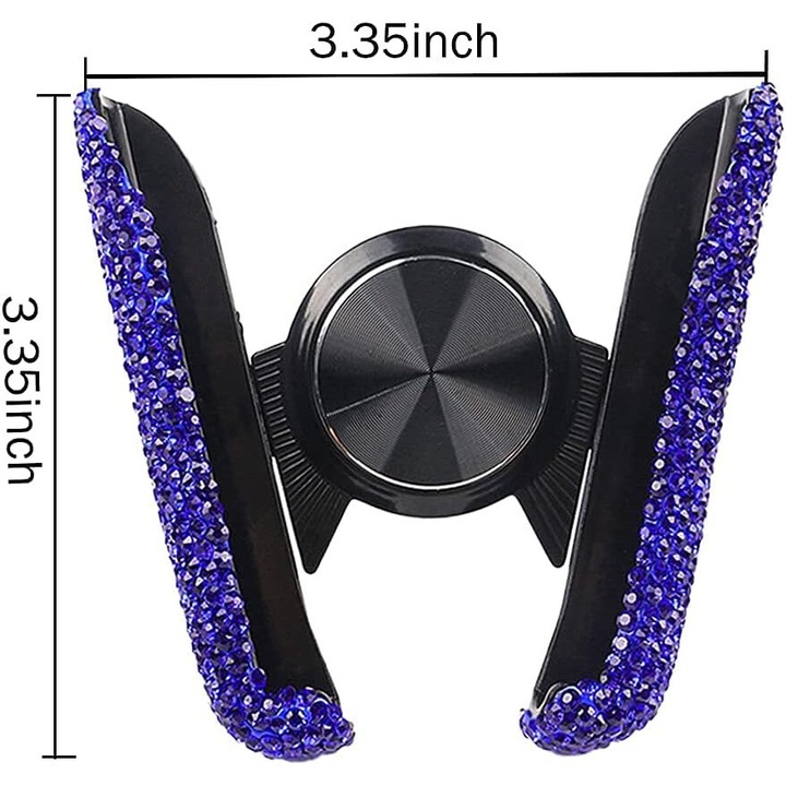 Suport auto universal ajustabil, mini design, cristale, albastru