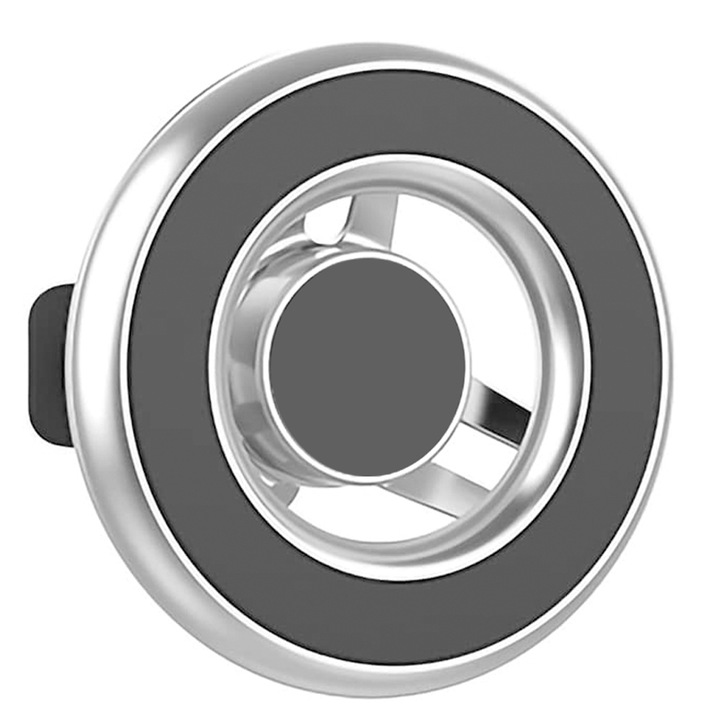 Suport auto universal pentru telefon, rotire 360, gri, 7.3x7x7.4cm