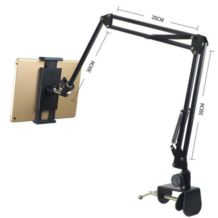 Suport tableta, 360 grade rotativ, aluminiu, negru, 100cm