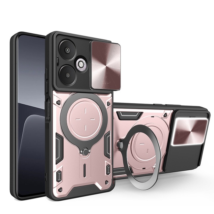 Кейс за xiaomi redmi 13c 5g / poco m6 - guard pro, розово злато
