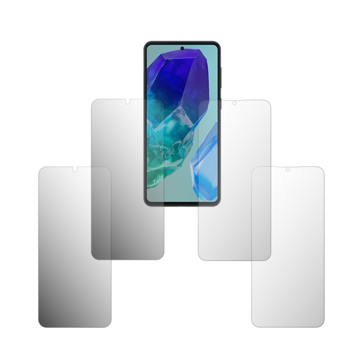 Комплект от 4 протектора Folie24 за екран, за Samsung Galaxy M55, 2X Ultra-Clear + 2X Matte, пълно покритие на дисплея и удобни за калъфи, залепващи, гъвкави със саморегенериране