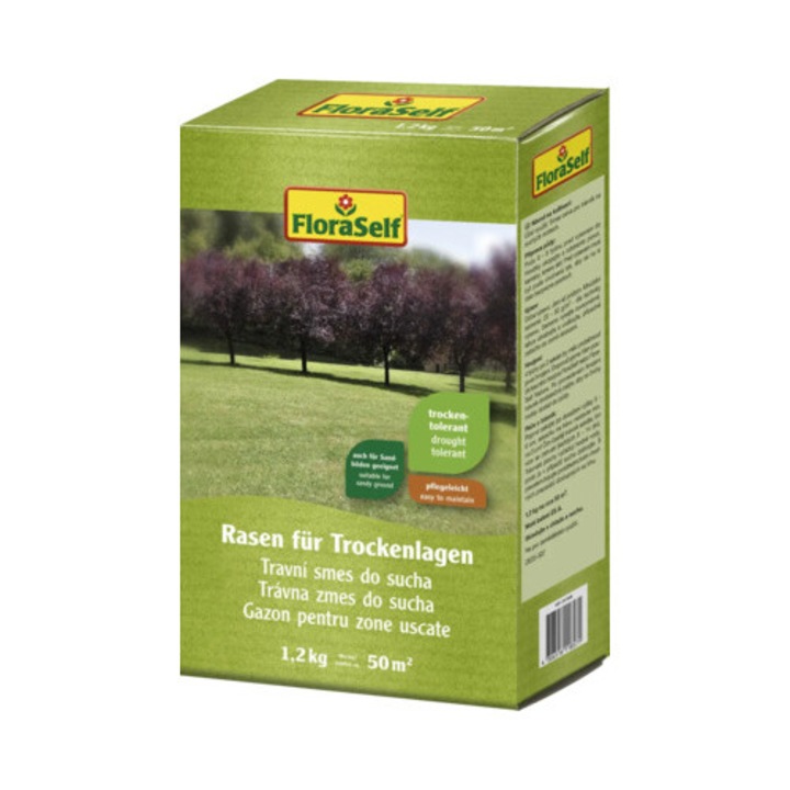 Seminte gazon pentru terenuri aride FloraSelf 1, 2 kg 50 mp