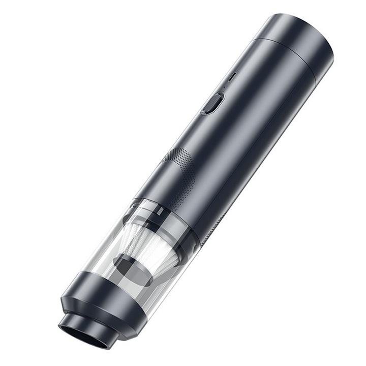 Aspirator portabil fara fir, negru, set accesorii, ABS, usor de folosit