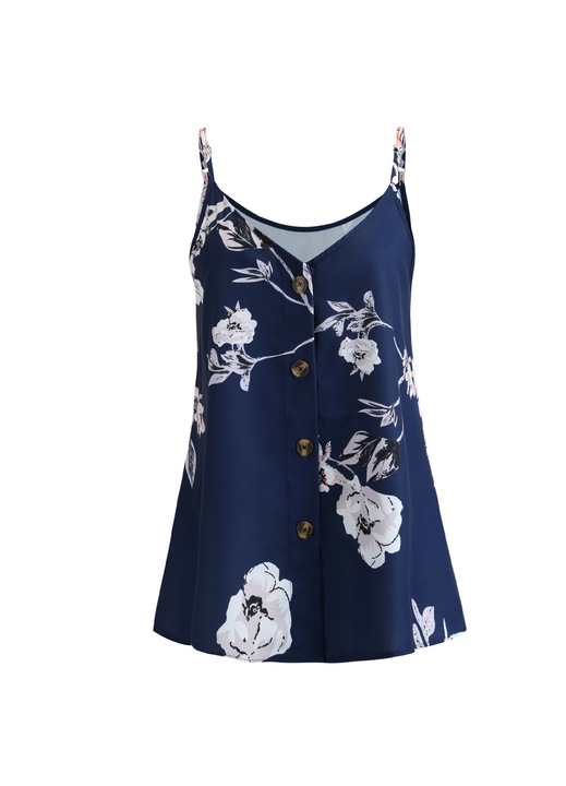 Jormftte midi ruha, fodros ujjú, V-nyakú, elasztikus derék, sötétkék, poliészter-spandex