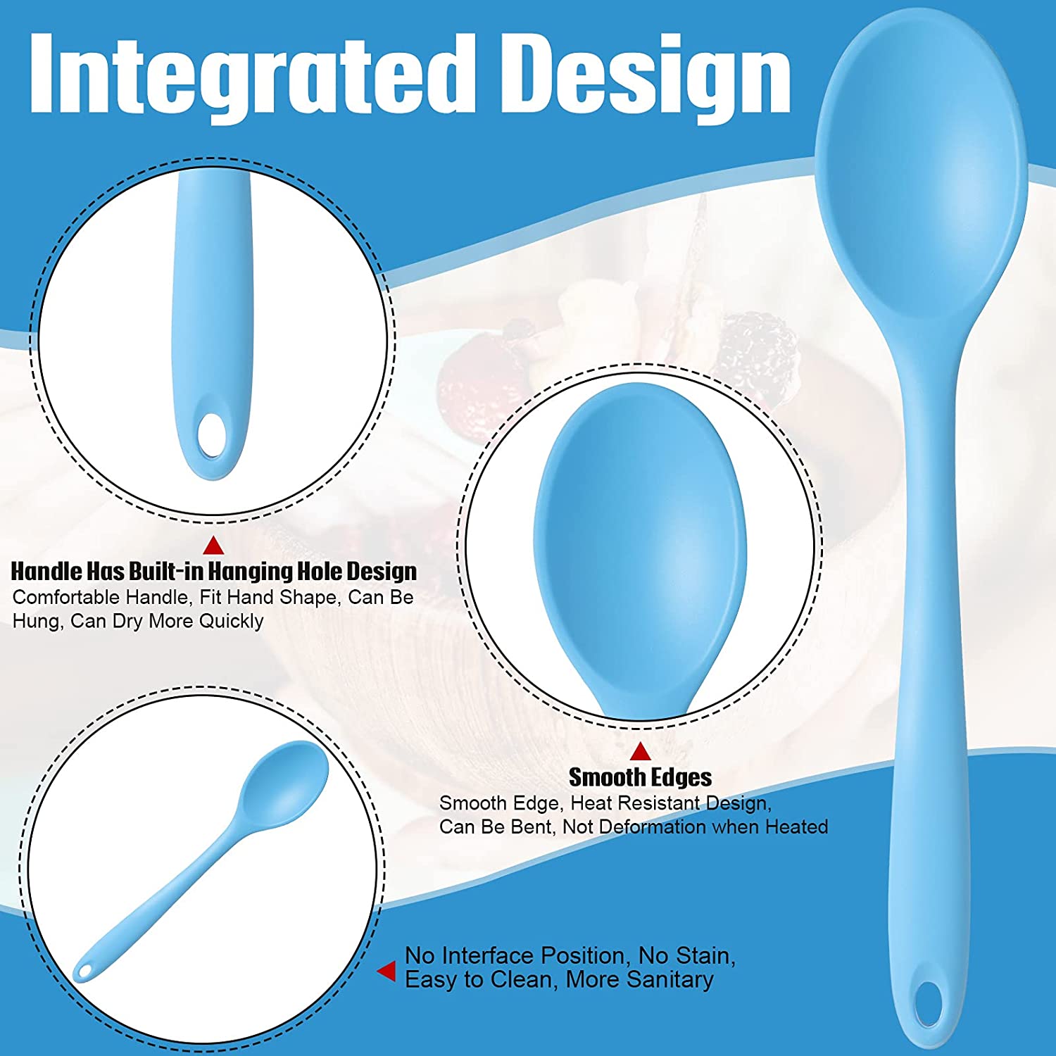 Set 4 Polonice din Silicon Cozevdnt, Gri, 20.5cm, Rezistente la