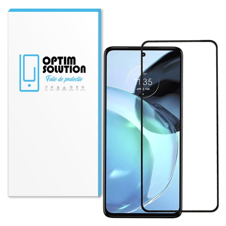 Gallant 5D edzett üvegfólia Motorola Moto G75-höz, OPTIM MEGOLDÁS, Fejlett érintésérzékenység, Éltől szélig terjedő burkolat, nagy felbontás, színek élénksége, optikai minőségű üveg, optimális védelem, eredeti vizuális élmény, fekete