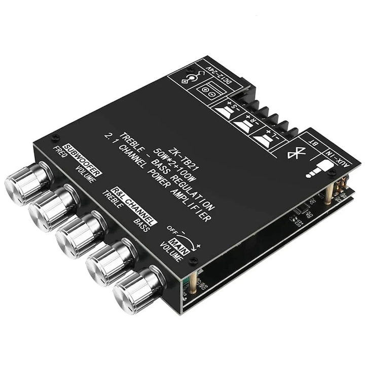 2.1 csatornás hangerősítő 2x50W + 100W Bluetooth 5.0 TPA3116D2, ZK-TB21