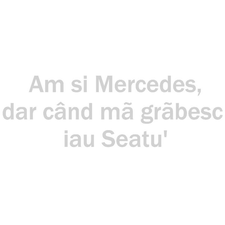 Sticker decorativ auto, Mercedes-Seat, 20x6 cm, alb