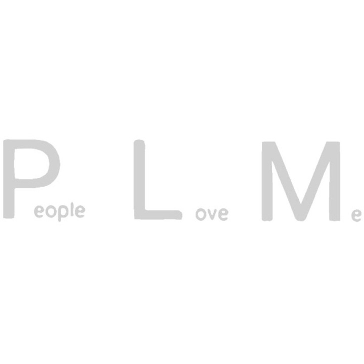 Sticker decorativ perete / geam si auto, PLM, people love me, 18x4 cm, alb