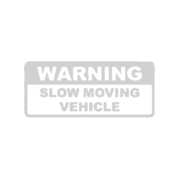 Sticker decorativ auto, Slow moving vehicle, 15x6 cm, alb
