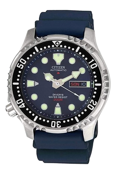 Citizen, Ceas automatic cu o curea de silicon, Albastru inchis, Albastru, Albastru inchis