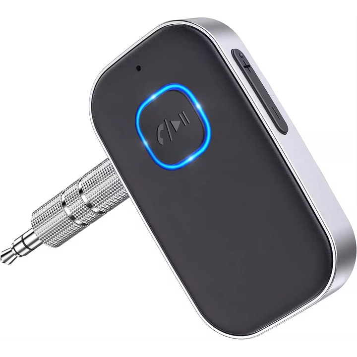 Adaptor Bluetooth 5.0, Receiver Audio cu Jack - Port AUX 3.5 mm, Portabil, Compatibil cu Orice Device, pentru Masina, Sistem Audio, Boxe