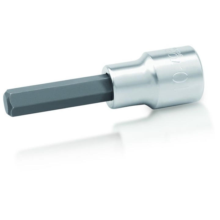 Bit cu soclu tubular TOPTUL, prindere patrat 1/2 inch, profil hexagonal 17 mm, lungime 80 mm, crom vanadiu