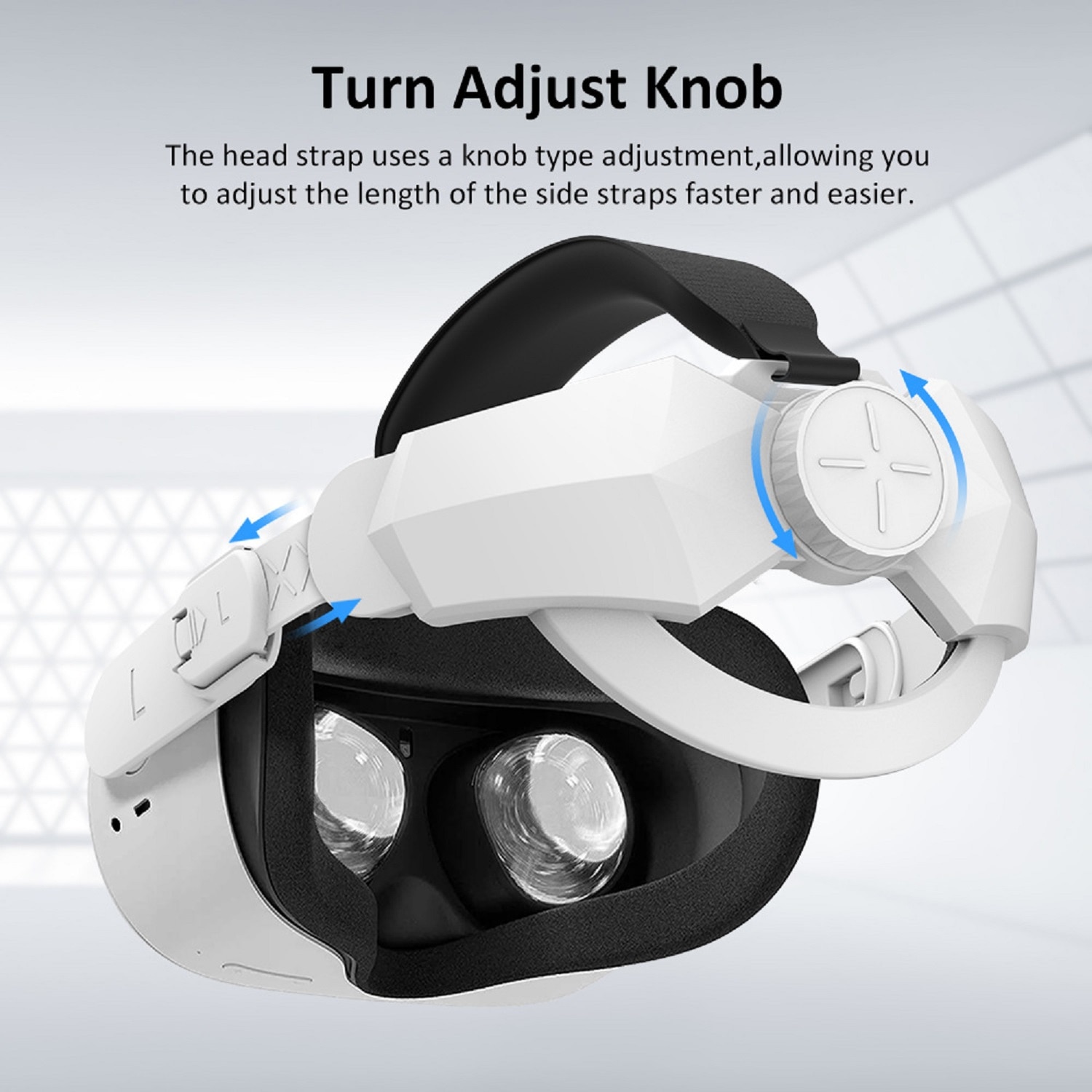 Ergonomikus fejpánt Oculus Quest 2-höz, állítható, fehér, 305x195x90 mm ...