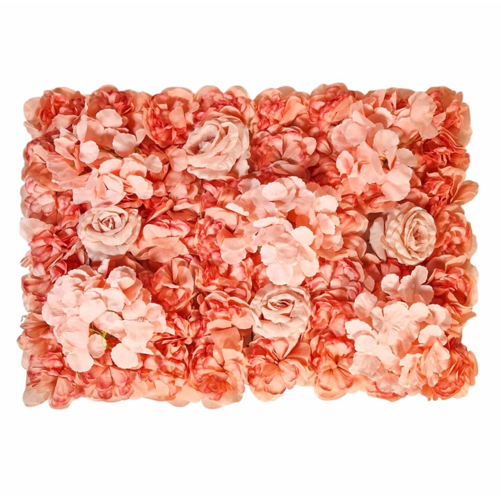 Пано от изкуствени растения с цветя, Naimeed D5909, червено, 600x400 мм