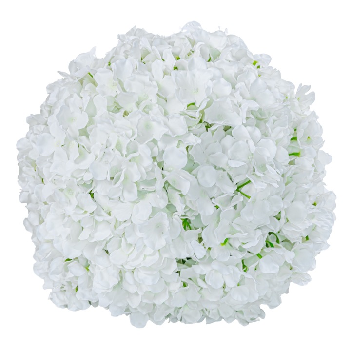 Изкуствена растителна сфера с цветя, Naimeed D5915, бяла, 300 мм