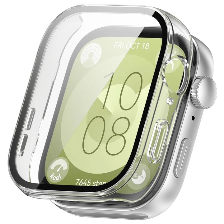 Carcasa cu protectie ecran TECH-PROTECT Defense 360 compatibila cu Huawei Watch Fit 3 Clear