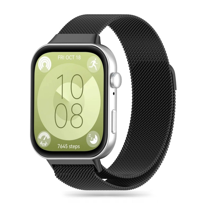 Curea otel inoxidabil Tech-Protect Milaneseband compatibila cu Huawei Watch Fit 3 Black