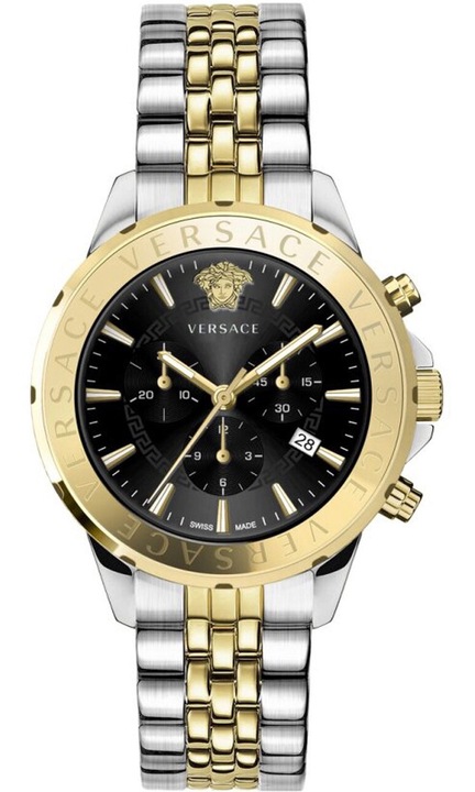 Мъжки часовник Versace VEV602 Quartz, 44 мм, 5ATM, Черен
