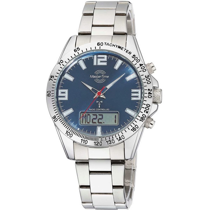 Мъжки часовник Master Time Quartz, 42 мм, 5ATM, Сребрист